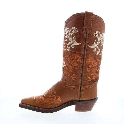 Sage 9066 Womens Brown Leather Slip On Western Boots
