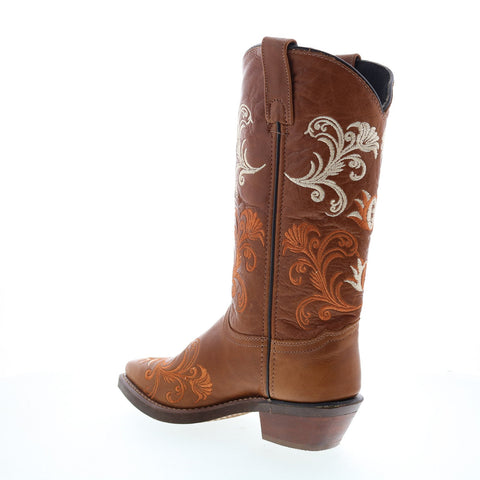 Sage 9066 Womens Brown Leather Slip On Western Boots