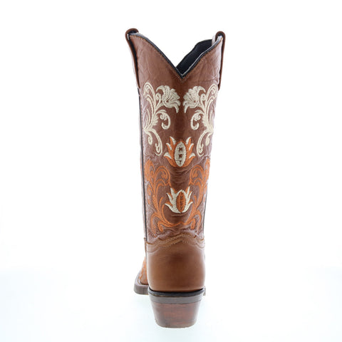 Sage 9066 Womens Brown Leather Slip On Western Boots