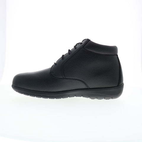 Footsaver Domino 90678-P1 Mens Black Wide Synthetic Lace Up Casual Dress Boots