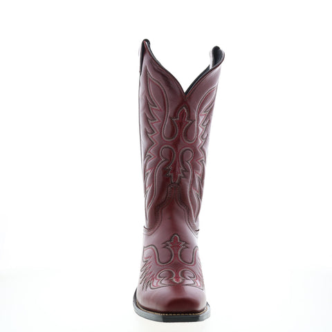 Abilene Boots 9105 Womens Red Leather Slip On Western Boots