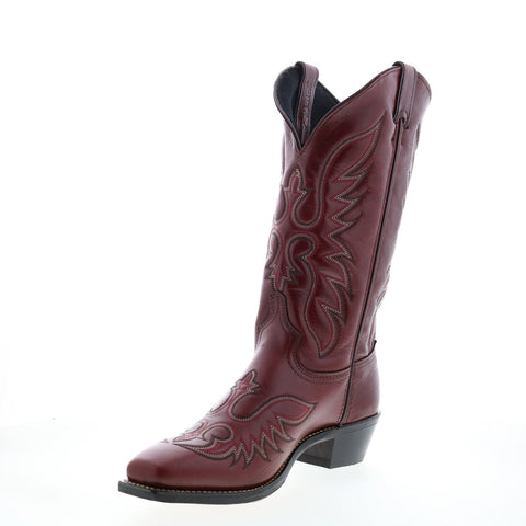 Abilene Boots 9105 Womens Red Leather Slip On Western Boots