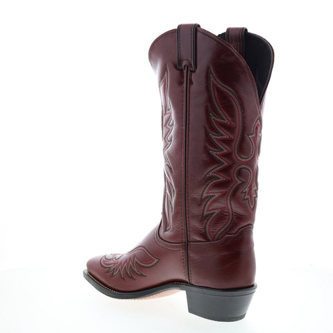 Abilene Boots 9105 Womens Red Leather Slip On Western Boots