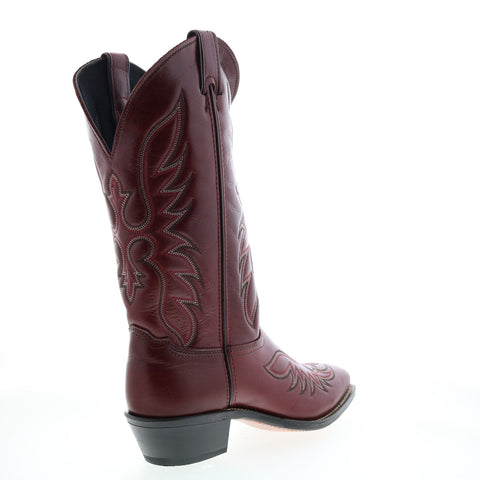 Abilene Boots 9105 Womens Red Leather Slip On Western Boots
