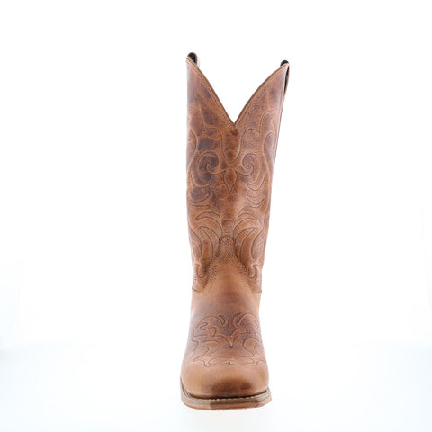 Abilene Boots 9114 Womens Brown Leather Slip On Western Boots