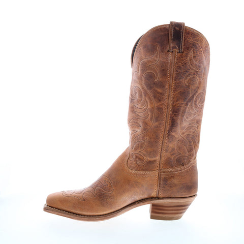 Abilene Boots 9114 Womens Brown Leather Slip On Western Boots