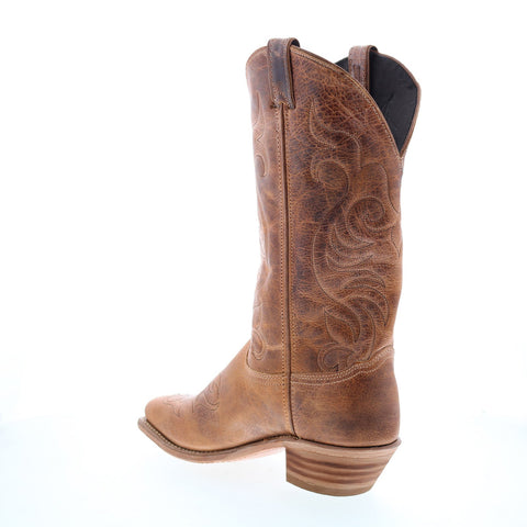 Abilene Boots 9114 Womens Brown Leather Slip On Western Boots