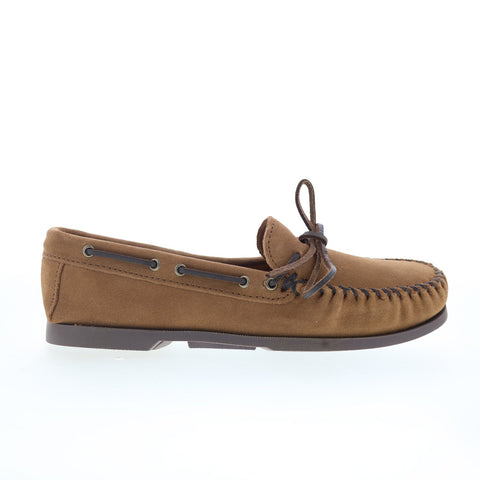 Minnetonka Asher 913C-DST Mens Brown Loafers & Slip Ons Moccasin Shoes
