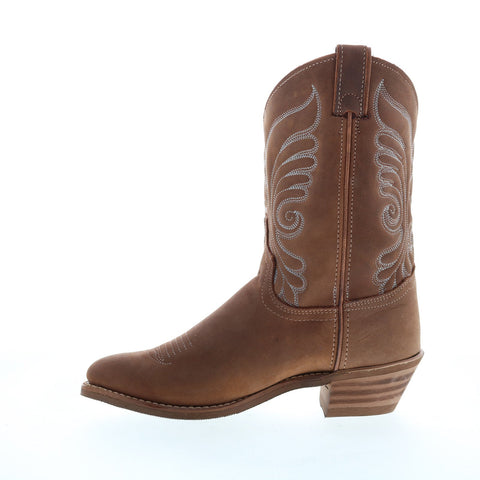 Abilene Boots 9147 Womens Brown Leather Slip On Western Boots