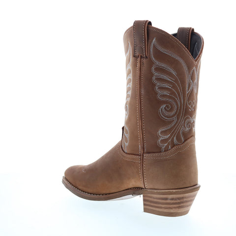 Abilene Boots 9147 Womens Brown Leather Slip On Western Boots