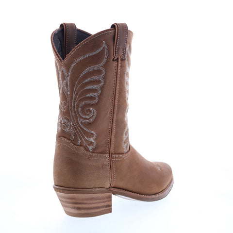 Abilene Boots 9147 Womens Brown Leather Slip On Western Boots