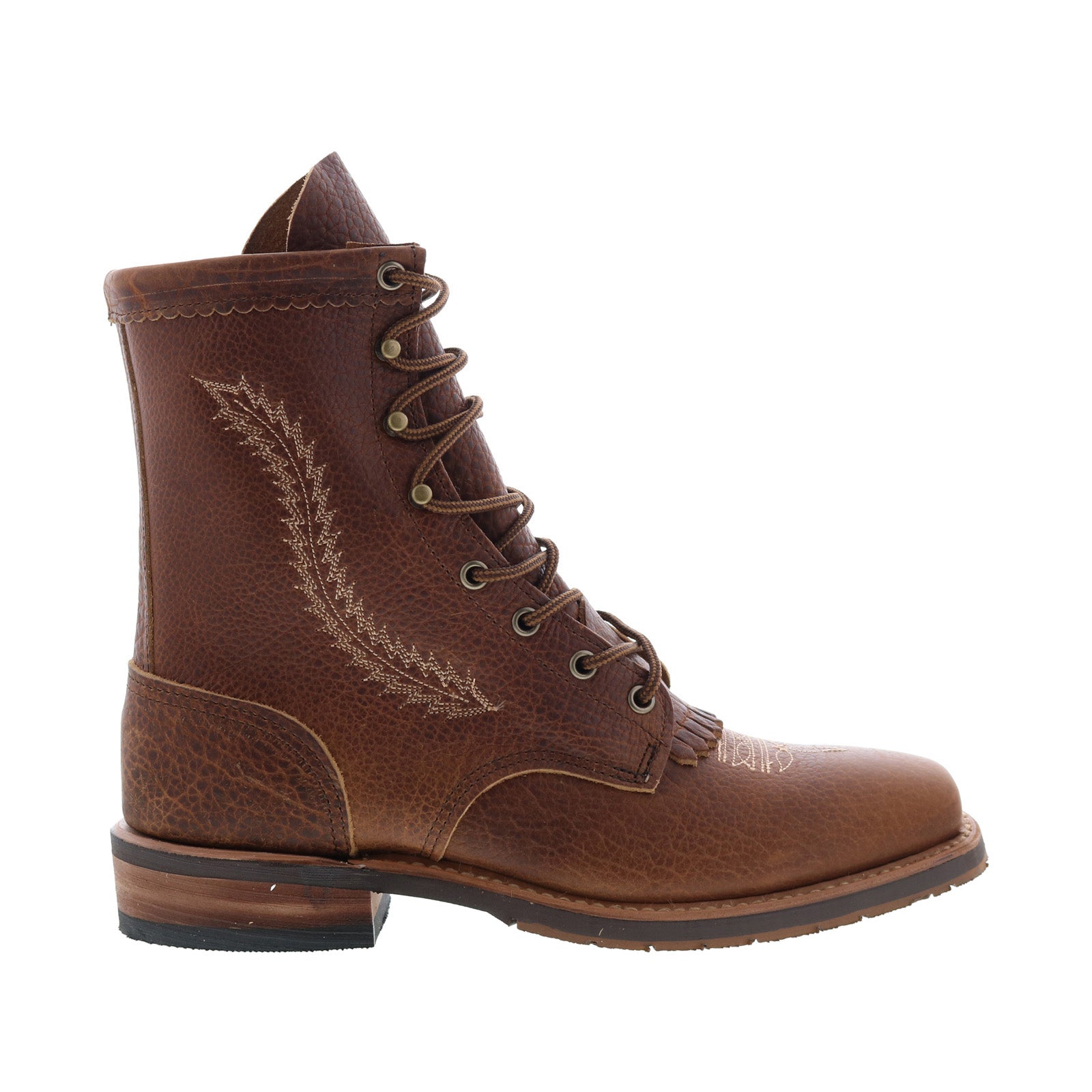 Abilene Boots 9167 Womens Brown Leather Lace Up Cowboy