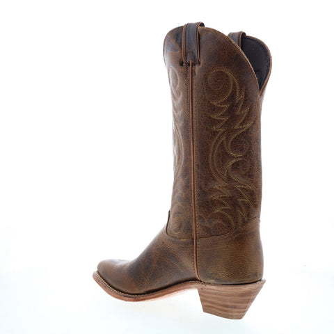 Abilene Boots 9172 Womens Brown Leather Slip On Western Boots