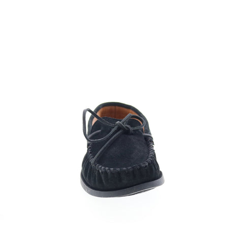 Minnetonka Asher 919C-BLK Mens Black Suede Loafers & Slip Ons Moccasin Shoes