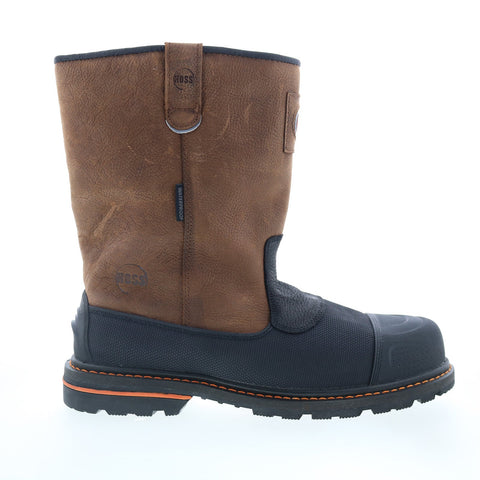 Hoss K Tough Wellington Composite Toe Mens Brown Extra Wide Work Boots