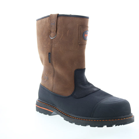 Hoss K Tough Wellington Composite Toe Mens Brown Extra Wide Work Boots