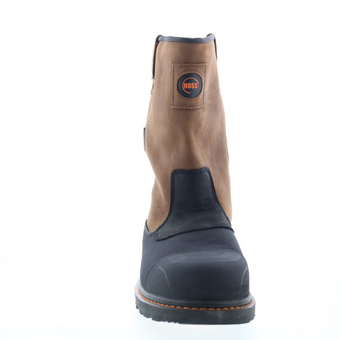 Hoss K Tough Wellington Composite Toe Mens Brown Extra Wide Work Boots