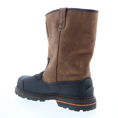 Hoss K Tough Wellington Composite Toe Mens Brown Extra Wide Work Boots