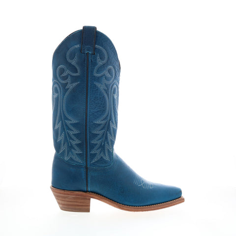 Abilene Boots 9270 Womens Blue Leather Slip On Western Boots
