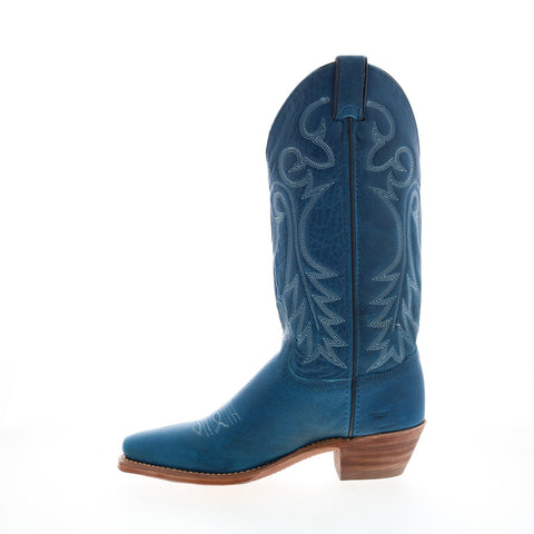 Abilene Boots 9270 Womens Blue Leather Slip On Western Boots