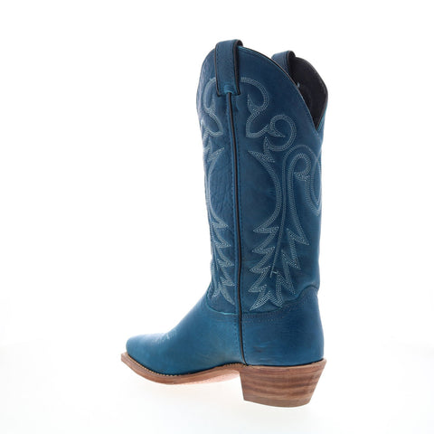 Abilene Boots 9270 Womens Blue Leather Slip On Western Boots