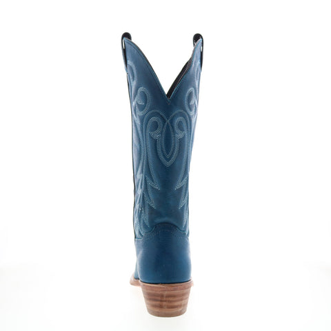 Abilene Boots 9270 Womens Blue Leather Slip On Western Boots