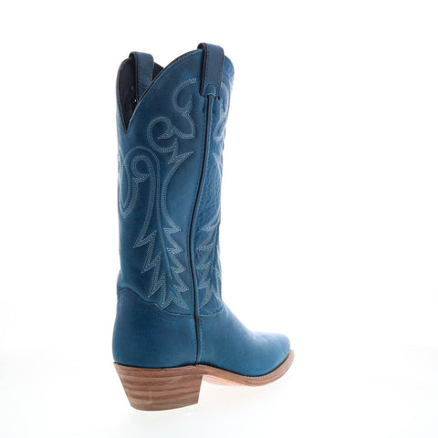 Abilene Boots 9270 Womens Blue Leather Slip On Western Boots