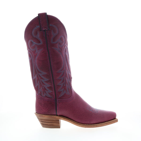 Abilene Boots 9271 Womens Purple Leather Slip On Cowboy Western