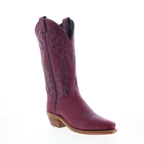 Abilene Boots 9271 Womens Purple Leather Slip On Western Boots