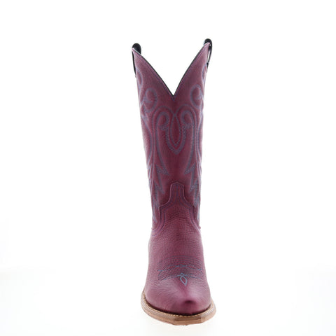 Abilene Boots 9271 Womens Purple Leather Slip On Western Boots