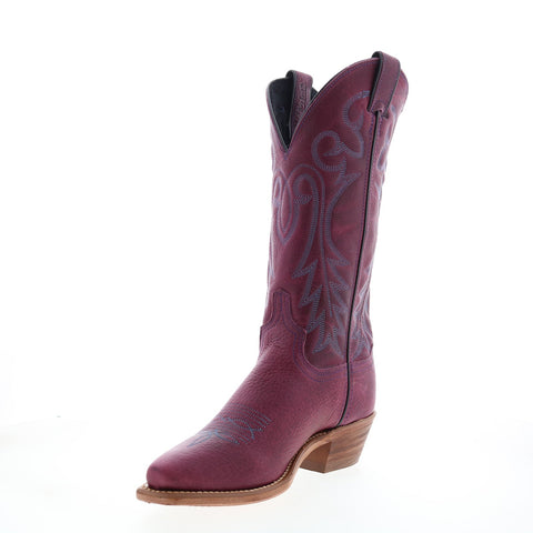 Abilene Boots 9271 Womens Purple Leather Slip On Western Boots