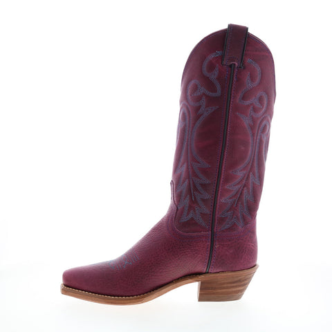 Abilene Boots 9271 Womens Purple Leather Slip On Western Boots