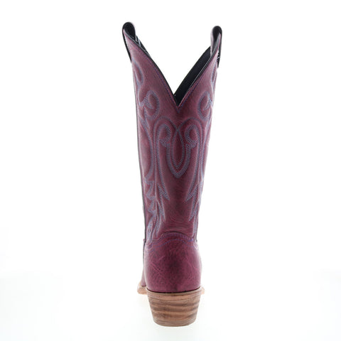 Abilene Boots 9271 Womens Purple Leather Slip On Western Boots