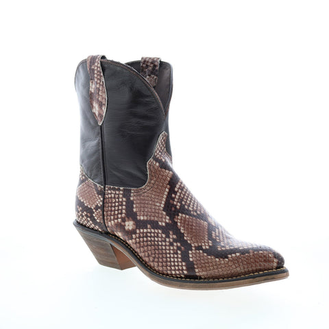 Abilene Boots 9297 Womens Brown Leather Slip On Western Boots