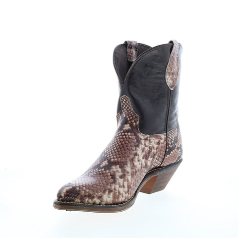 Abilene Boots 9297 Womens Brown Leather Slip On Western Boots