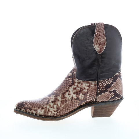 Abilene Boots 9297 Womens Brown Leather Slip On Western Boots