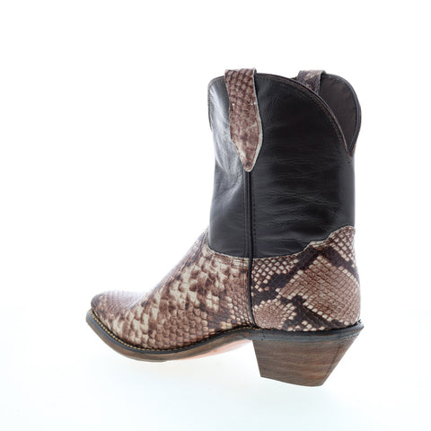 Abilene Boots 9297 Womens Brown Leather Slip On Western Boots