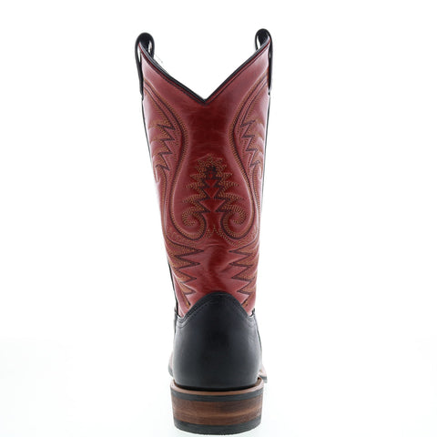 Abilene Boots 9317 Womens Red Leather Slip On Western Boots