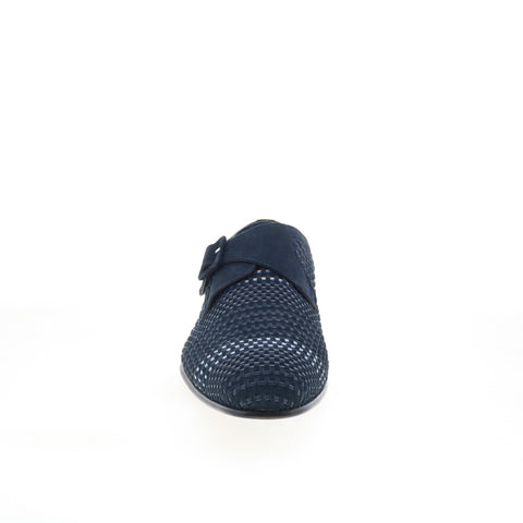 Mezlan Napier Woven 9372 Mens Blue Suede Loafers & Slip Ons Casual Shoes