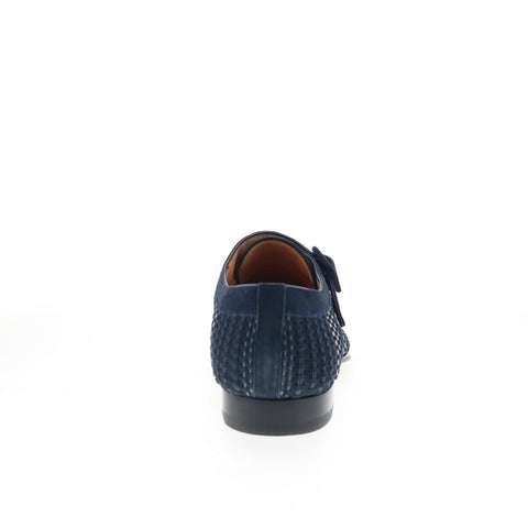 Mezlan Napier Woven 9372 Mens Blue Suede Loafers & Slip Ons Casual Shoes