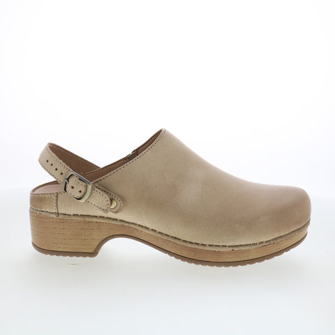 Dansko Berry 9421-611600 Womens Gray Leather Hook & Loop Clog Flats Shoes