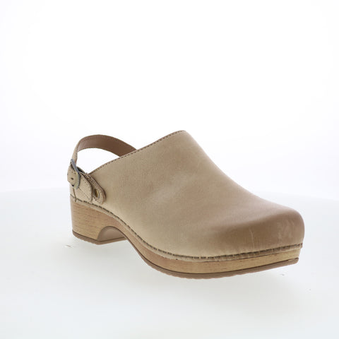 Dansko Berry 9421-611600 Womens Gray Leather Hook & Loop Clog Flats Shoes