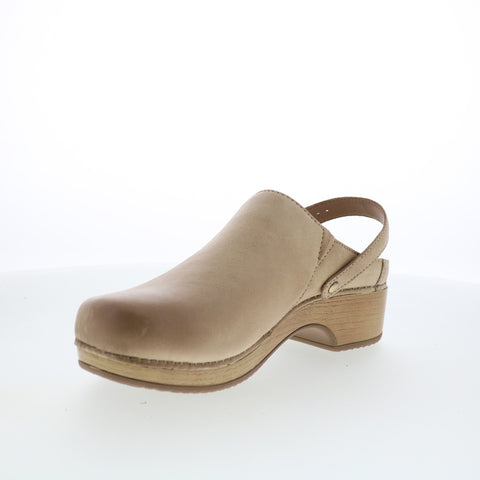 Dansko Berry 9421-611600 Womens Gray Leather Hook & Loop Clog Flats Shoes
