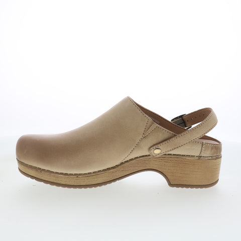 Dansko Berry 9421-611600 Womens Gray Leather Hook & Loop Clog Flats Shoes