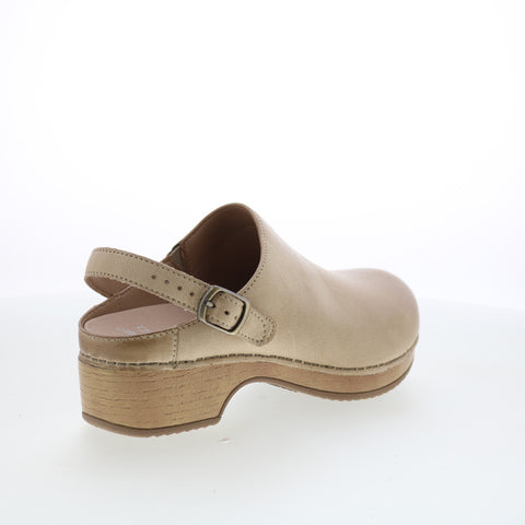 Dansko Berry 9421-611600 Womens Gray Leather Hook & Loop Clog Flats Shoes