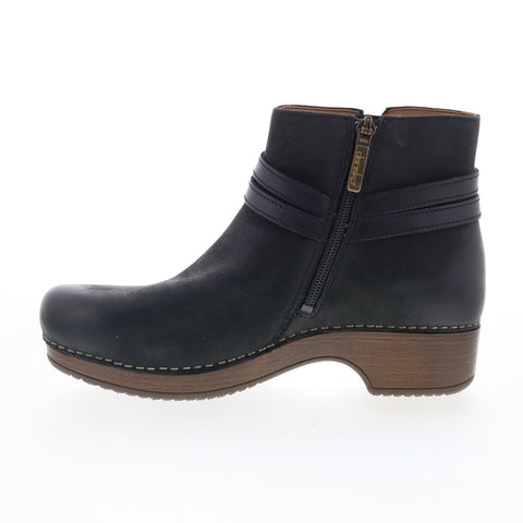 Dansko Brook 9437-107800 Womens Black Leather Zipper Ankle & Booties Boots