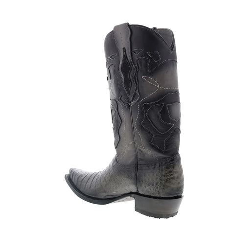 King Exotic Caiman Belly Snip Toe Boots Mens Gray Wide Cowboy Western Boots