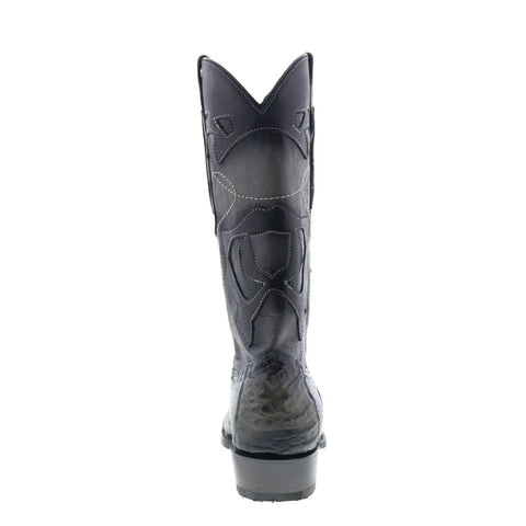 King Exotic Caiman Belly Snip Toe Boots Mens Gray Wide Cowboy Western Boots