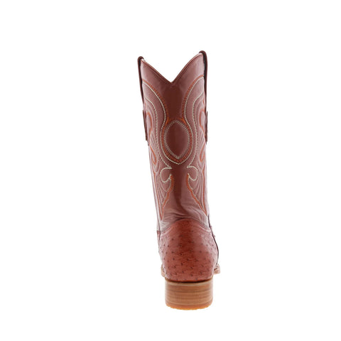 Los Altos Ostrich Boots XXX-Toe Mens Brown Wide Cowboy Western Boots