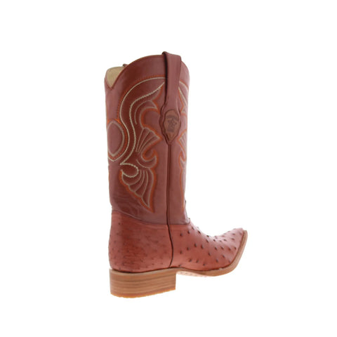 Los Altos Ostrich Boots XXX-Toe Mens Brown Wide Cowboy Western Boots